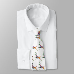 Frolicking Deer  Tie