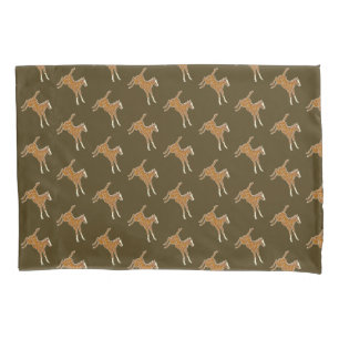 Frolicking Horse Foal - transparent multi-color. Pillowcase