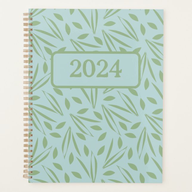 Frolicking In The Foliage: Green on Light Green Planner (Front)