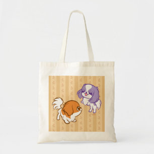 Frolicking Kawaii Puppies Japanese Chin Tote Bag