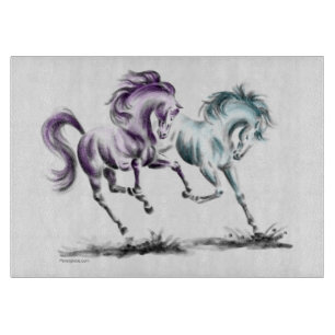 Frolicking Racing Wild Horses Cutting Board