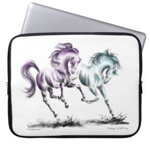 Frolicking Racing Wild Horses Laptop Sleeve
