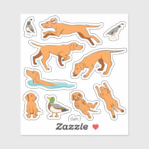 Frolicking Vizslas Stylized Drawings