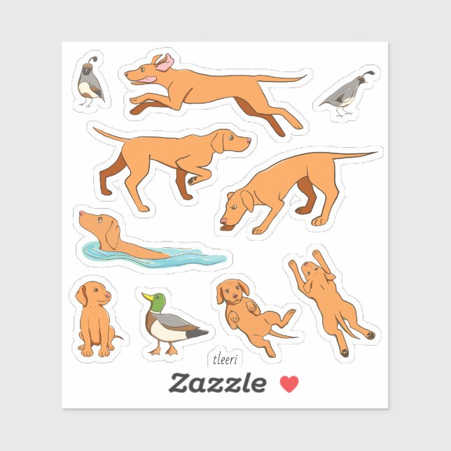 Frolicking Vizslas Stylized Drawings (Sheet)