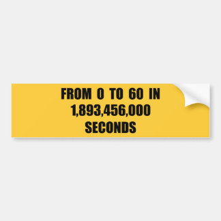 From  0 to 60 in seconds bumper sticker