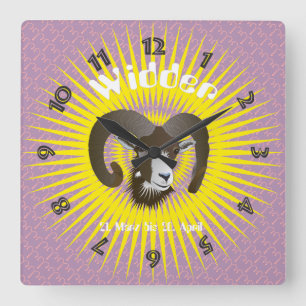 From 21 March to 20 April Square Wall Clock