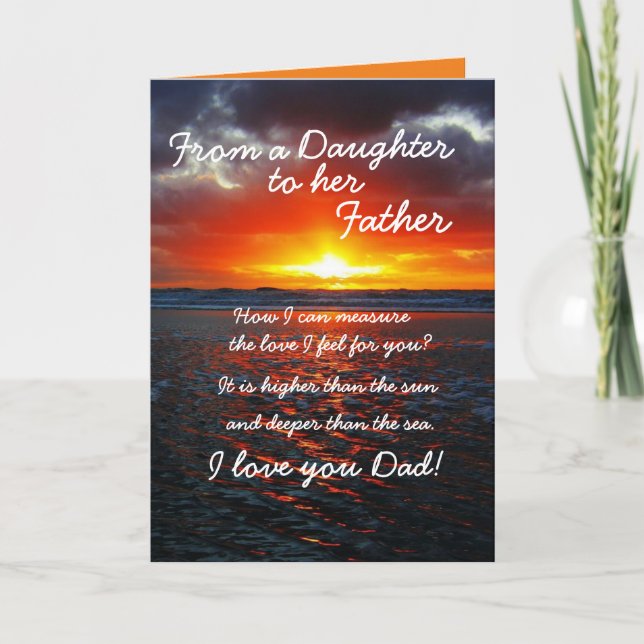"FROM A DAUGHTER TO HER FATHER" GREETING CARD (Front)