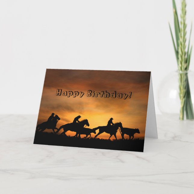 From A Group Cowboy Birthday Card (Front)