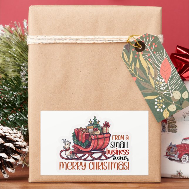 From a Small Business Owner Merry Christmas Sticker (Holiday)