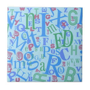 From A to Z Blue Style Type Design  Epic Fun  Tile