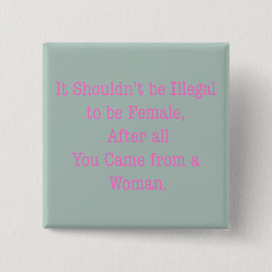 From a Woman 2 Inch Square Button