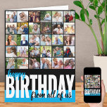 From All of Us Big Photo Collage Birthday Card<br><div class="desc">Create your own big happy birthday card. The photo template is ready for you to add 31 of your favourite pictures, 30 of which are displayed in square / instagram format in a simple grid style photo collage and the main one is in frameworthy portrait format on the inside. The...</div>