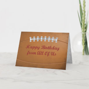 From All Of Us Birthday Large Grunge Football Card