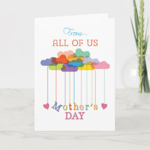 From All of Us, Cute Mother's Day Rainbow Clouds Card