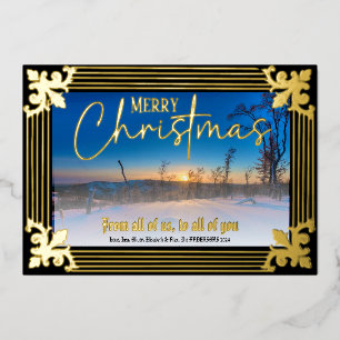 From all of us, to all of you custom photo foil  holiday card