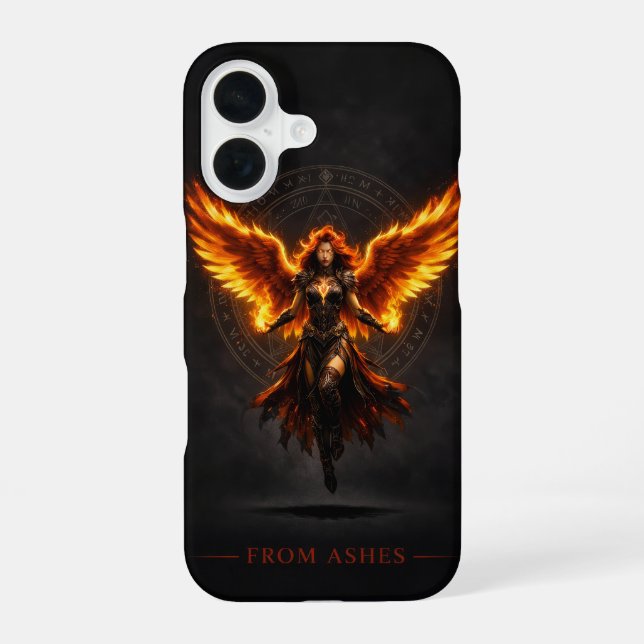 From Ashes Phoenix Angel iPhone 16 Case (Back)