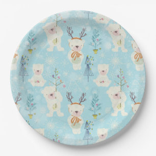 From Bears and Christmas-Xmas Pattern for Kids Paper Plate