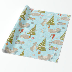 From Bears and Xmas-Christmas Pattern for Kids Wrapping Paper