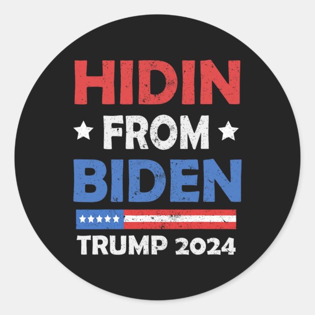 From Biden Trump 2024 Funny Anti Joe Biden Men Wom Classic Round Sticker (Front)