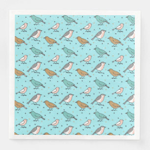 From Birds and Christmas-Teal Xmas Pattern Napkin