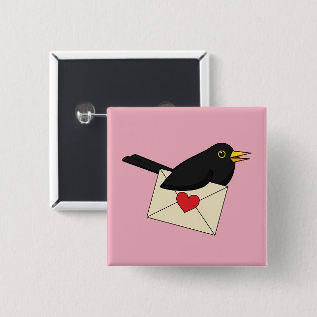 From Blackbird with Love 2 Inch Square Button (Front & Back)