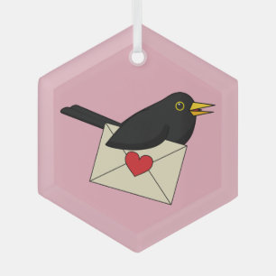From Blackbird with Love Glass Ornament