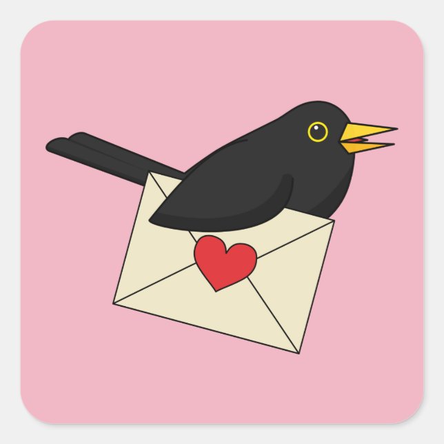 From Blackbird with Love Square Sticker (Front)