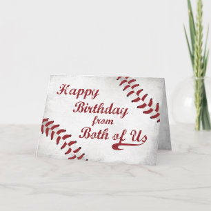 From Both of Us Birthday Large Grunge Baseball Card