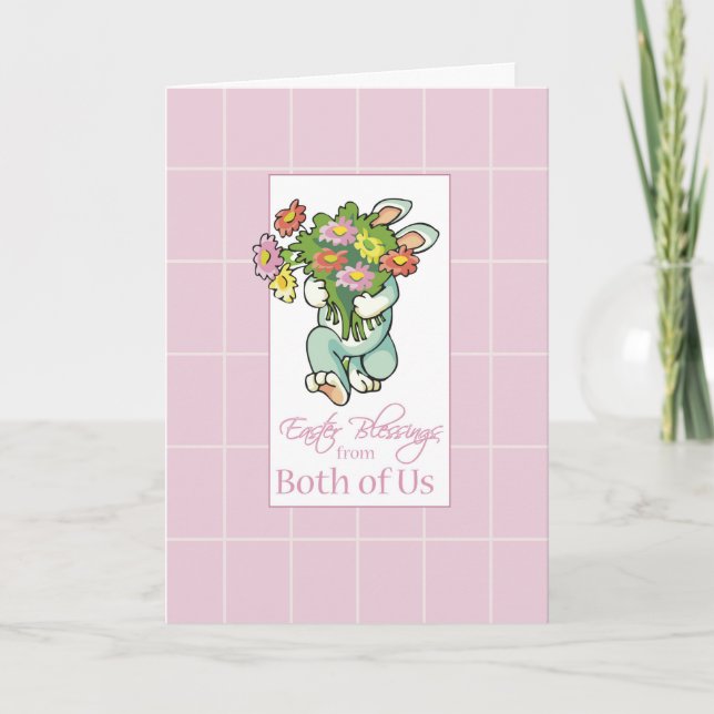 From Both of Us Bouquet of Easter Blessings Holiday Card (Front)