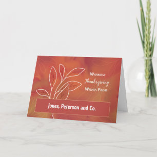 From Business Name Thanksgiving Warm Watercolor Card