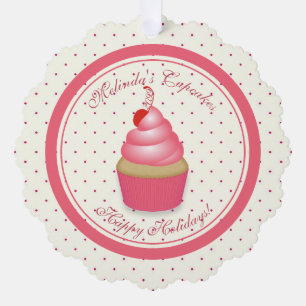 From Business or Baker Cupcake Paper Ornament Card