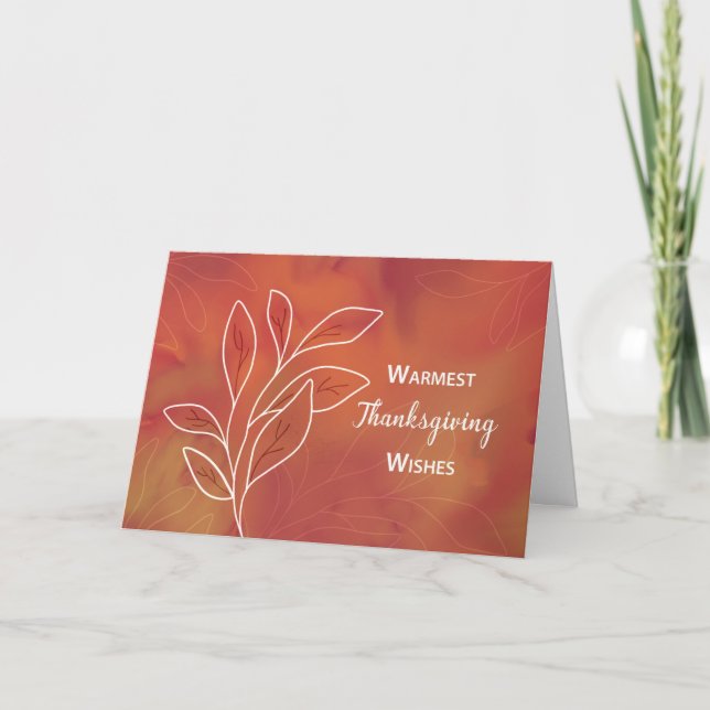 From Business Thanksgiving Warm Watercolor Card (Front)