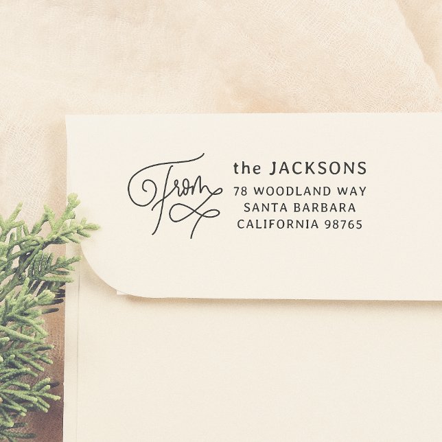 From Calligraphy Family Name & Return Address Self-inking Stamp (Creator Uploaded)