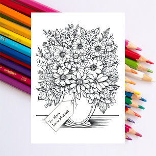 From Child Happy Mother's Day Colouring Bouquet Card