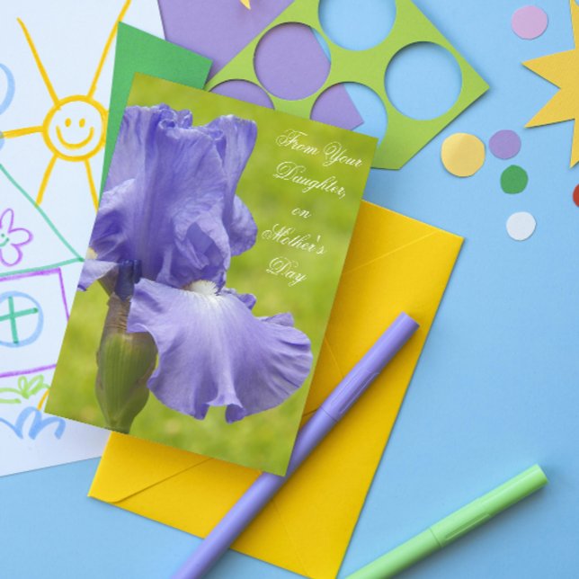 From Daughter Purple Iris Floral Mother's Day Card (In Situ)
