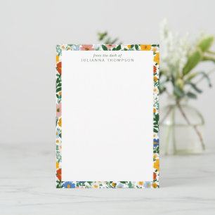 From Desk Of Floral Border Name Colourful Modern Card