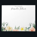 From Desk Of Modern Coral Peach Watercolor Flowers Notepad<br><div class="desc">This beautiful floral notepad is fabulous to grab the attention of anyone you're writing a note to. With it's soft coral,  peach,  and cream watercolor flowers and modern script and block fonts to personalize your name,  this notepad will add a wonderful touch to your office.</div>