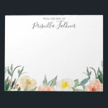 From Desk Of Modern Coral Peach Watercolor Flowers Notepad<br><div class="desc">This beautiful floral notepad is fabulous to grab the attention of anyone you're writing a note to. With it's soft coral,  peach,  and cream watercolor flowers and modern script and block fonts to personalize your name,  this notepad will add a wonderful touch to your office.</div>