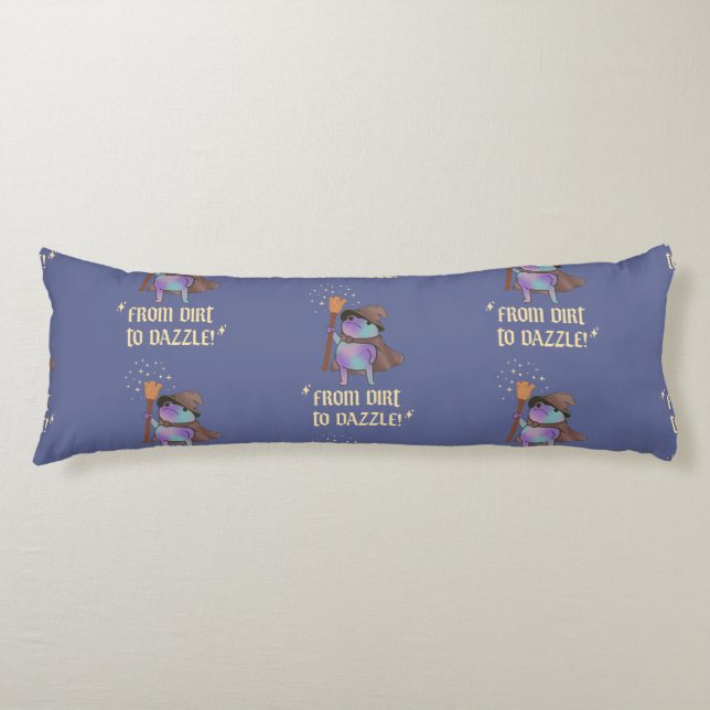 From Dirt to Dazzle Funny Wizard Frog Witch Hat  Body Pillow (Front)