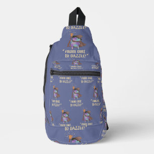 From Dirt to Dazzle Funny Wizard Frog Witch Hat  Sling Bag