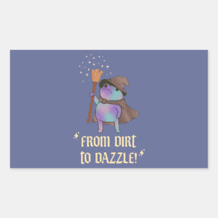 From Dirt to Dazzle Funny Wizard Frog Witch Hat  Sticker