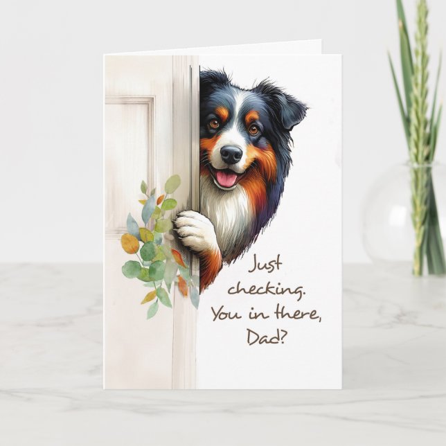 From Dog Funny Father's Day Peaking Pup Card (Front)