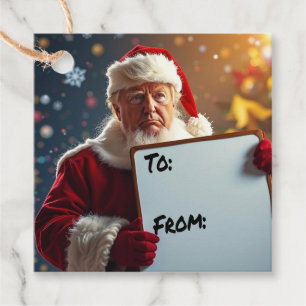 From Donald Trump as Santa Claus for Christmas Favour Tags