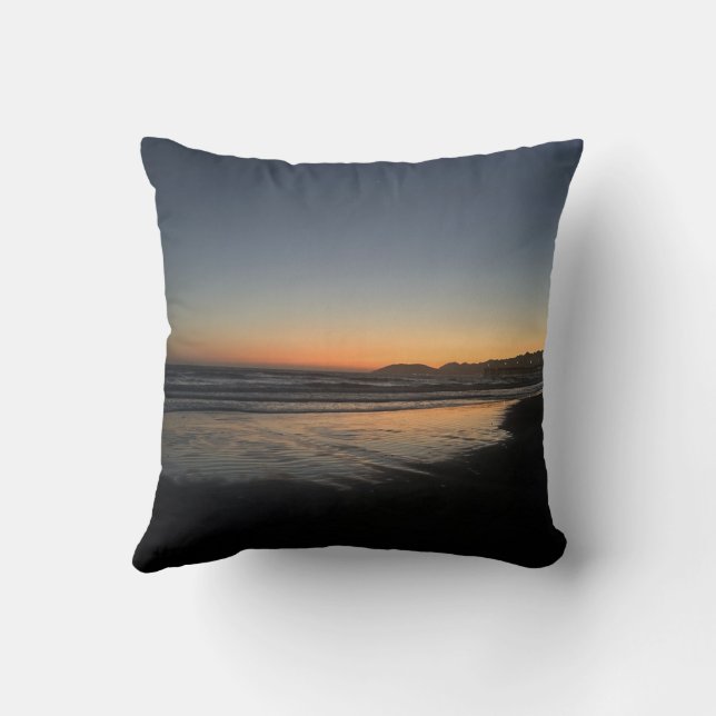 From Dusk Till Twilight At The Beach Photo Image Throw Pillow (Back)