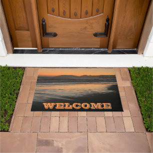From Dusk Till Twilight At The Beach Photo Print Doormat