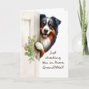From Fur Grandbaby Funny Father's Day Peaking Pup Card