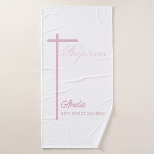 From Godmother on Baptism of Girl Personalized Bath Towel (Bath Towel)