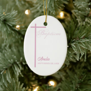 From Godmother on Baptism of Girl Personalized Ceramic Ornament