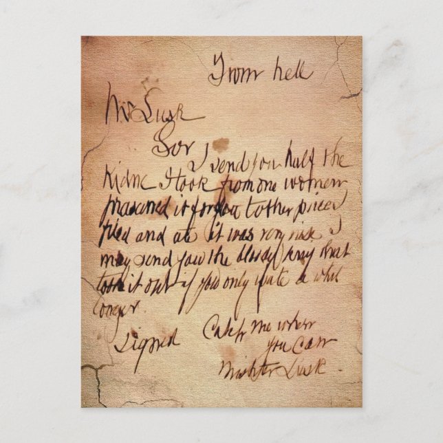 From Hell Letter Postcard (Front)