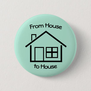 From House to House JW Pioneer Gifts- Mint Green 2 Inch Round Button